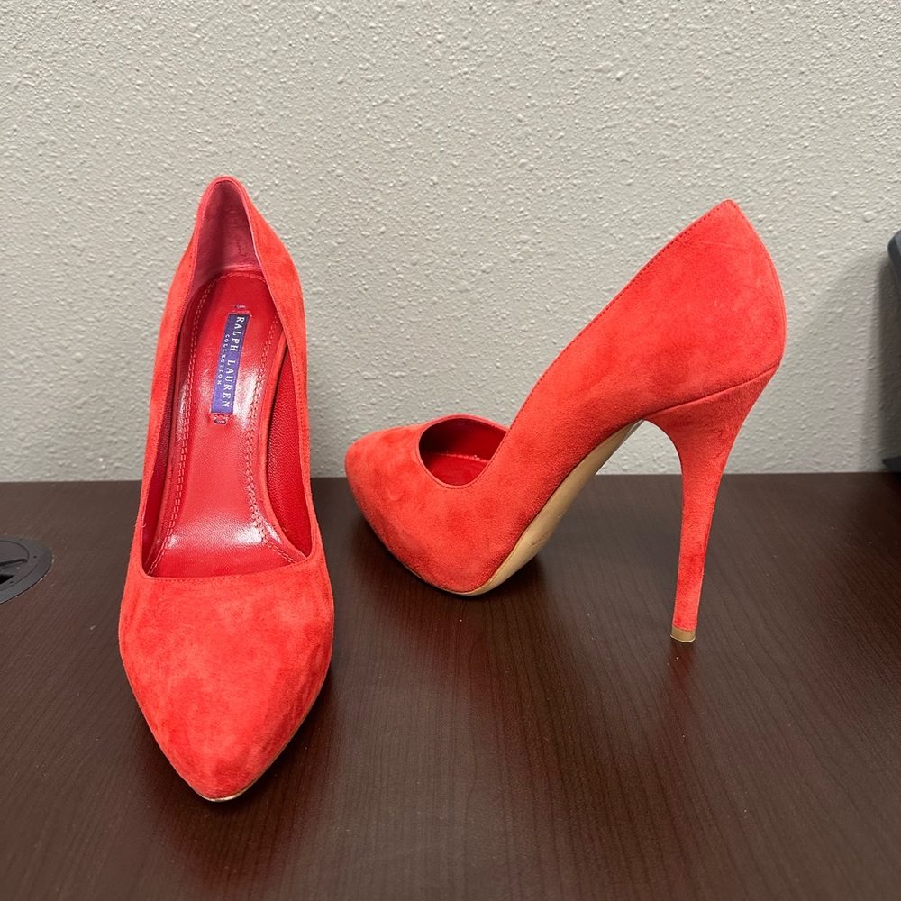 Ralph Lauren Purple Label Suede Heels